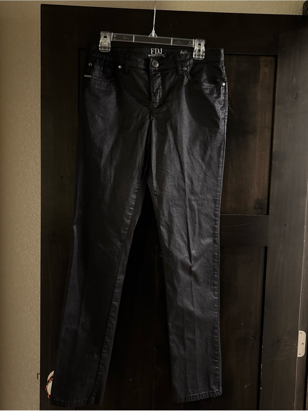 French Dressing Jeans Kylie Black Slim Pants Size 6 Straight Leg